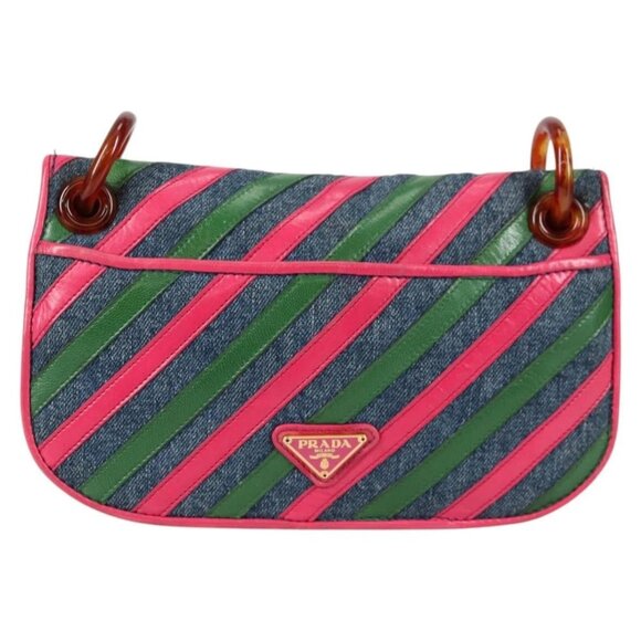 PRADA Shoulder Bag Denim Blue Auth 140894V - Picture 2 of 16